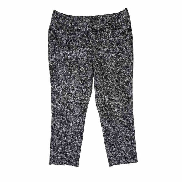 White House Black Market Ankle Pants Size 14 Printed Stretch Mid Rise - Picture 1 of 9